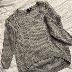 Gray knit sweater